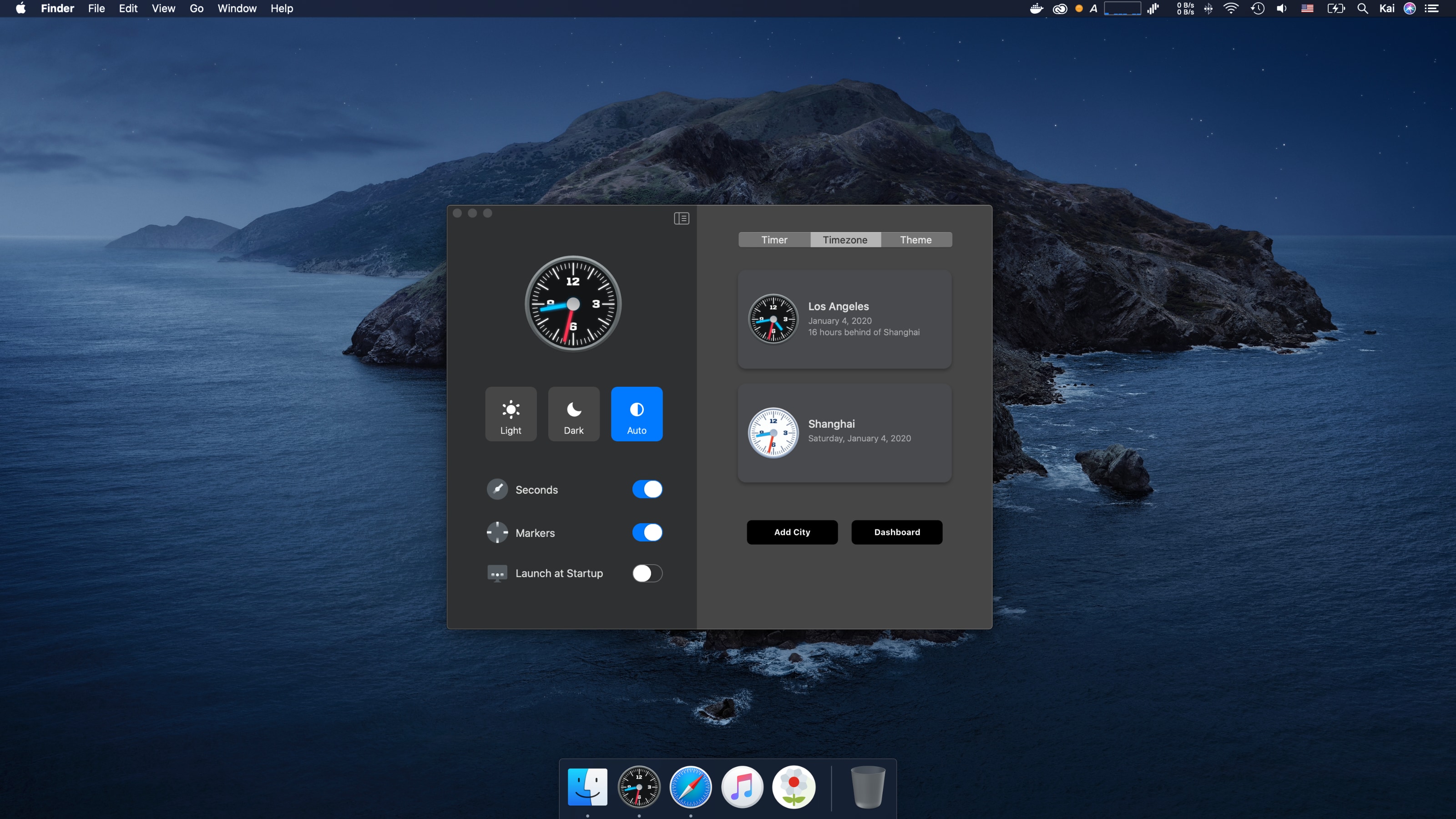 Timezone Dashboard - List