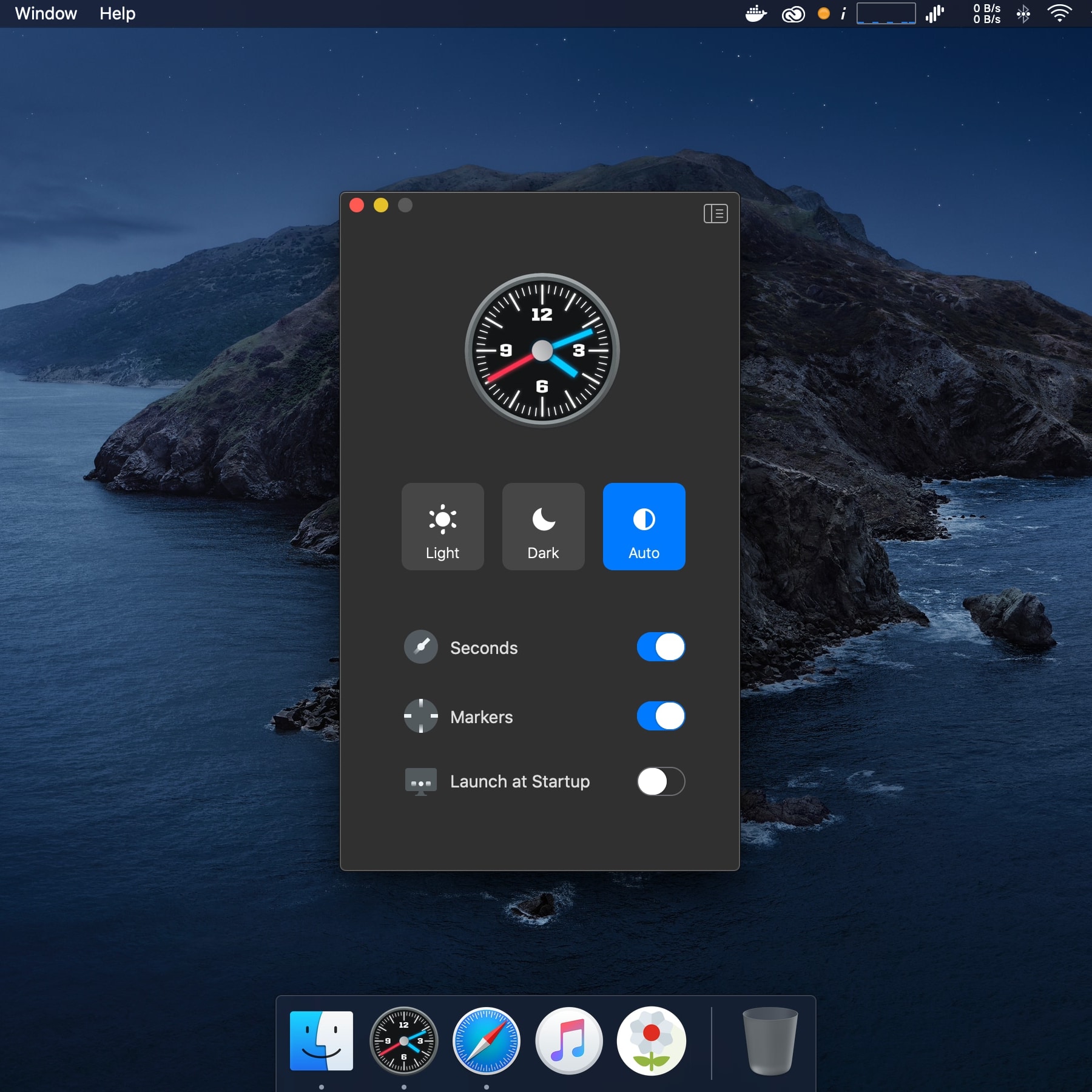 Dock Clock - Main Window